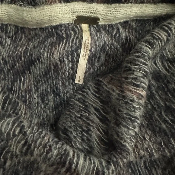 Free People Southwestern Fringe Cowl Neck Sweater Poncho - Picture 3 of 5